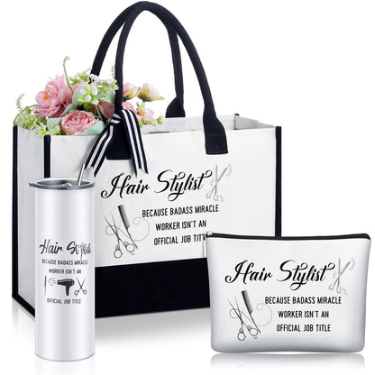 Sieral 3 Pcs Beauty School Graduation Gifts Best Hair Stylist Gift for Women Including Insulated Tumbler with Lid Stainless Steel Mug for Hairdresser Appreciation Gifts