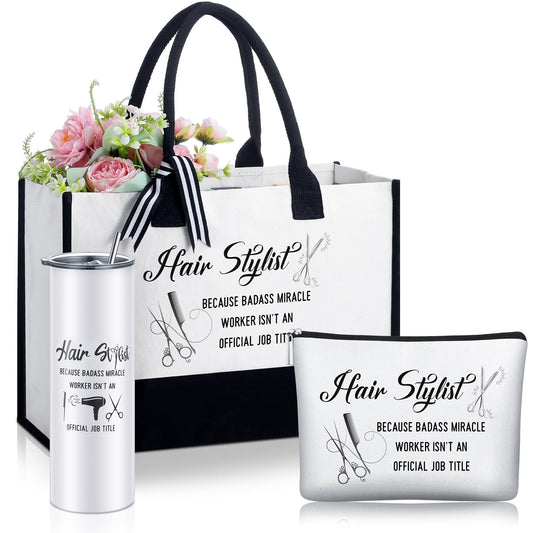 Sieral 3 Pcs Beauty School Graduation Gifts Best Hair Stylist Gift for Women Including Insulated Tumbler with Lid Stainless Steel Mug for Hairdresser Appreciation Gifts