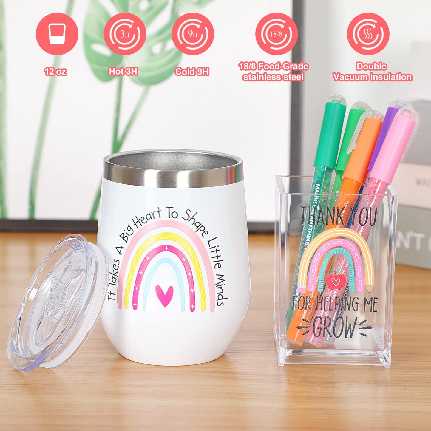 Best Teacher Appreciation Gifts for Women, Christmas, Birthday, Back to School, Thank You Gifts for Teacher, 12 oz Tumbler Gift Basket