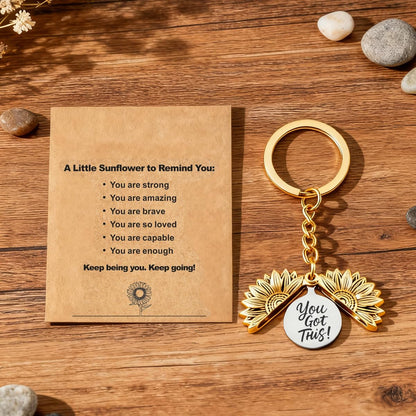 YOU GOT THIS Sunflower Keychain for Women Men Cute Inspirational Motivational Gift Uplifting Keychain for Friends Family Graduation Birthday Christmas