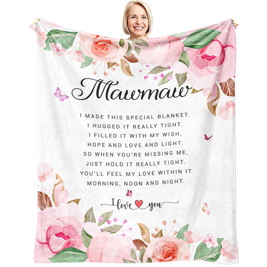 Mawmaw Gifts Throw Blanket 60x50 Inch - Best Gifts for Mawmaw - Mawmaw's Gift from Grandchildren - Maw Maw Gifts for Grandma - Mawmaw's Gift for Birthday Retirement