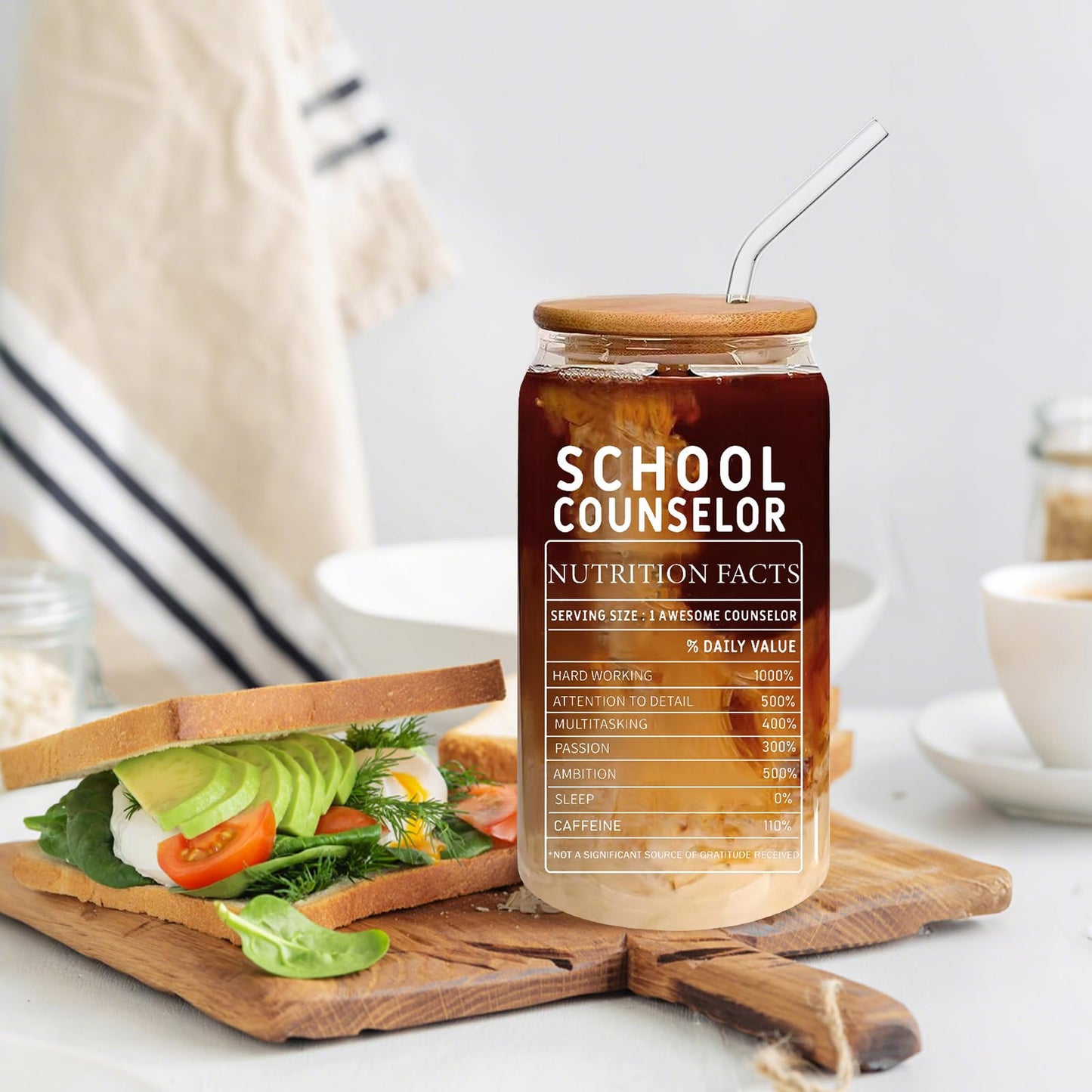 School Counselor Gifts, Counselor Appreciation Gift, School Counselor Week gifts, Counselor Gifts for Women Men, School Counselor Office Must Haves Glass Cup 16 OZ