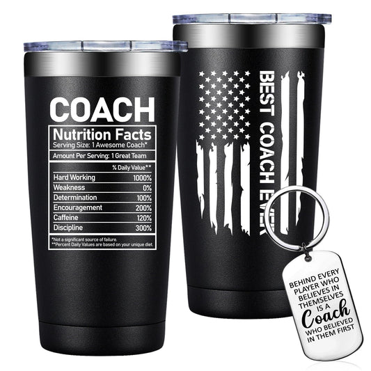 Grifarny Coach Gifts for Men, Women - Best Coach Ever Tumbler Cup 20 oz - Coaches Appreciation Gifts - Basketball, Soccer, Football, Baseball, Softball, Gymnastics, Dance, Swim, Cheer Coaches Gift