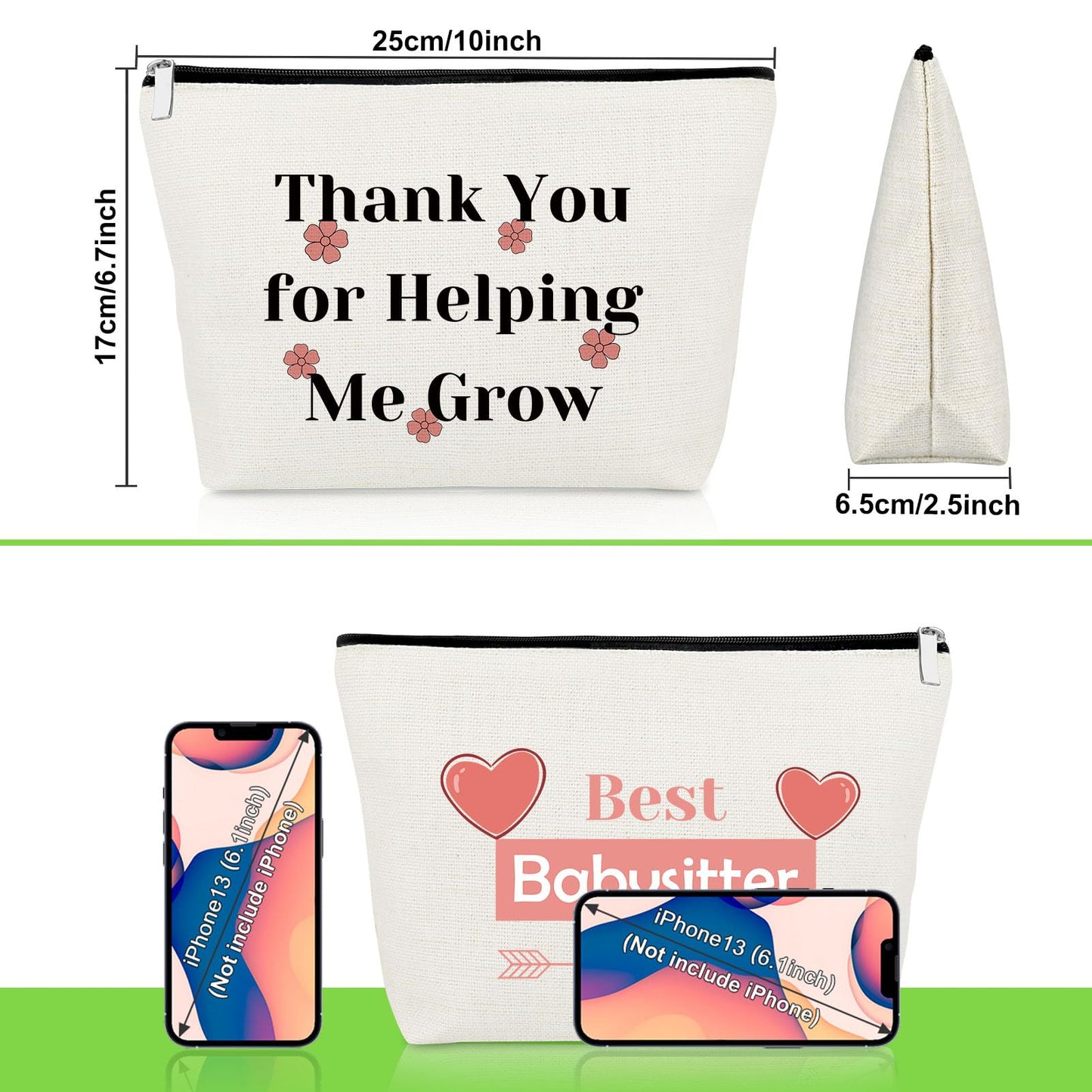 Babysitters Gifts Baby Sitter Makeup Bag Nanny Thank You Cosmetic Bag Daycare Provider Appreciation Gifts for Childcare Provider Caregiver Nanny Christmas Retirement Present Travel Pouch