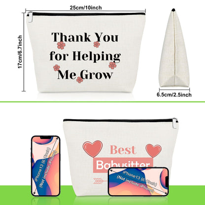 Babysitters Gifts Baby Sitter Makeup Bag Nanny Thank You Cosmetic Bag Daycare Provider Appreciation Gifts for Childcare Provider Caregiver Nanny Christmas Retirement Present Travel Pouch