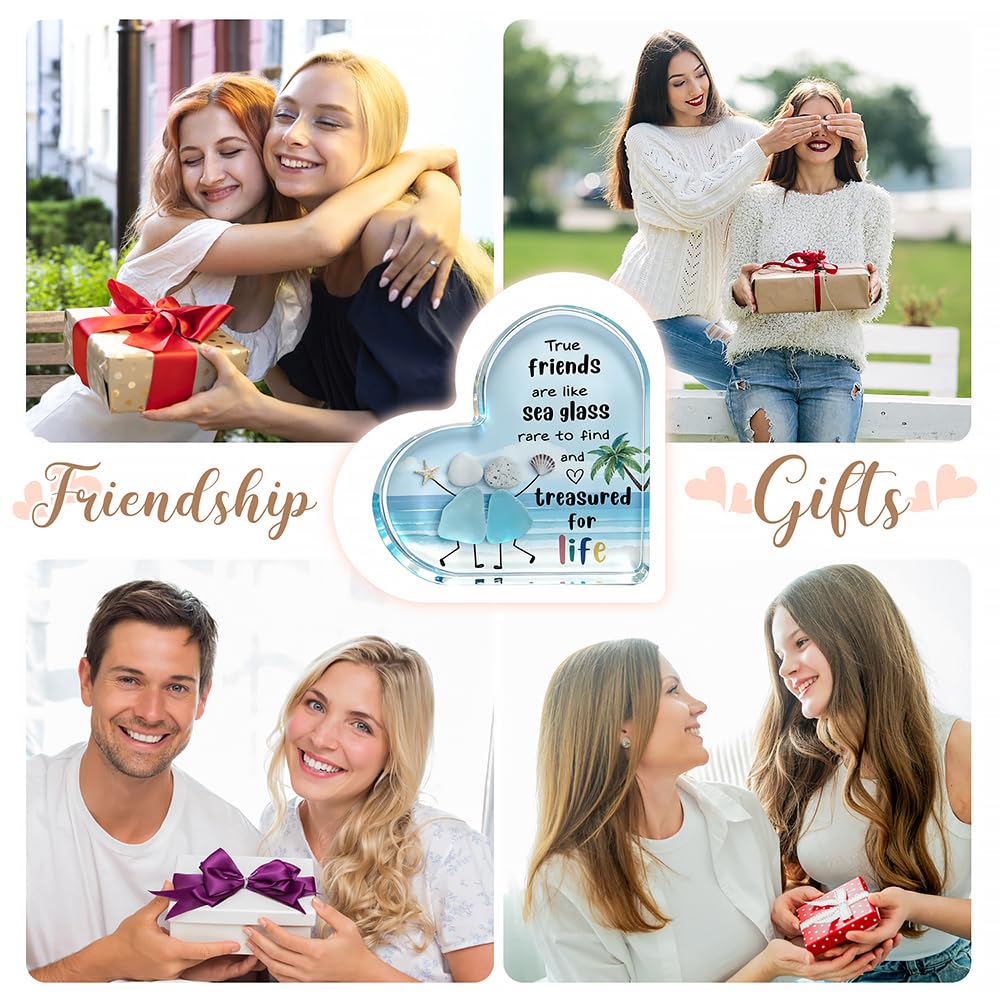 Friends Gifts Quote Heart Keepsake, Friendship Gift for Your Bestie, Soul Sister & Female Companion | Uplifting Emotional Support Present for Women, Birthday Gift Idea & Treasured Appreciation Token