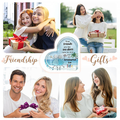 Friends Gifts Quote Heart Keepsake, Friendship Gift for Your Bestie, Soul Sister & Female Companion | Uplifting Emotional Support Present for Women, Birthday Gift Idea & Treasured Appreciation Token