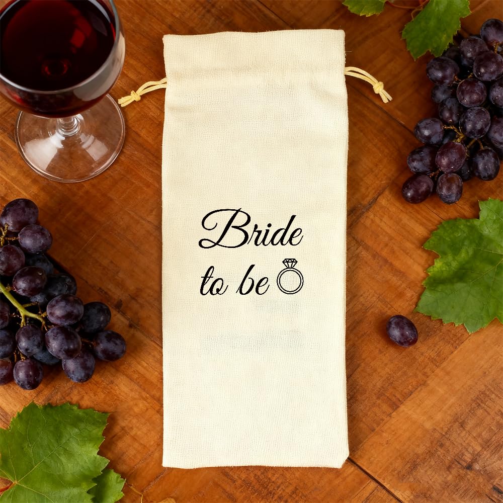 ZuEiiDop Bride to Be Wine Bag Bridal Party Supplies Bachelorette Party Decorations Bridal Shower Gifts for Bride to Be Drawstring Wine Gift Bags for Engagement Parties Gift for Her Women Friend