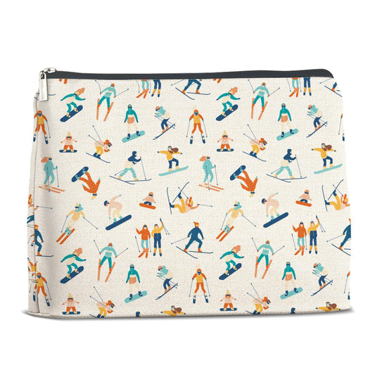 LyoGao Skiing Gifts Makeup Bag Gift for Skiers Ski Lover Enthusiasts Skiing Team Ski Essentials Cosmetic Bag