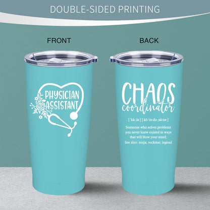 Physician Assistant Gifts for Women - PA Appreciation Gifts - PA Student Gift - Birthday, Thank You Gift for Physician Assistant - 20 oz Stainless Steel Tumbler With Lid & Straw