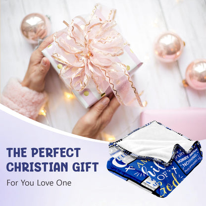 Christian Gifts for Men - Baptism Gifts for Boys & Men - Bible Verse Christian Blanket - Inspirational Birthday Religious Catholic Spiritual & Confirmation Gift for Teen Boys - Baptism Blanket 50"x60"