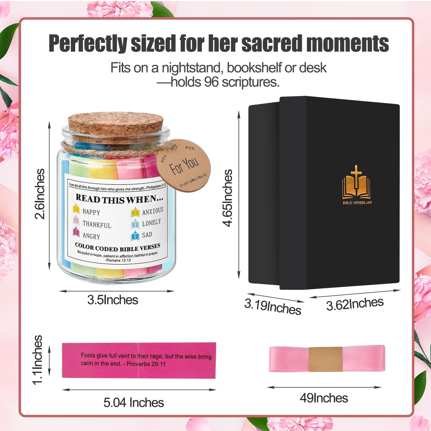Graduation Gifts for Women Her - Bible Verse Jar Christian Gifts for Women Sister Mom Wife Daughter Dad, Fathers Day Birthday Christmas Stocking Stuffers Mothers Day Presents Religious Jar