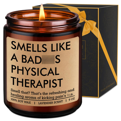 LEADO Candle, Physical Therapist Gifts - PT Month, Physical Therapy Gifts for Women, Men - Cool Fathers Day, Thank You, Appreciation, Graduation Present for PTs Therapists, PT School Graduate, Student