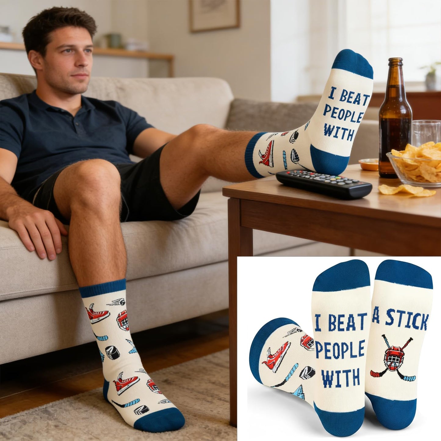 GOLIN Funny Saying Crew Socks, Novelty Gifts for Men Women Teens