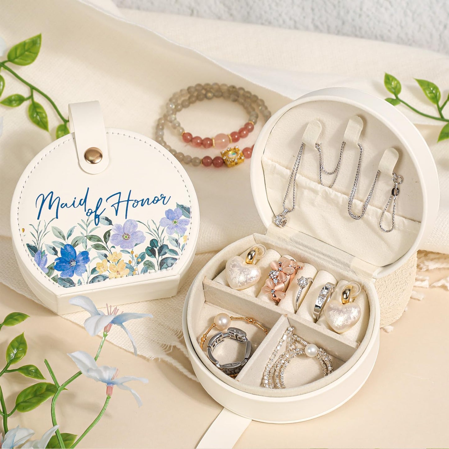 Maid of Honor Proposal Gifts,Wedding Bachelorette Party Will You Be My Maid of Honor Glass Cup Candle Jewelry Box Gift Set