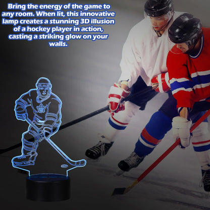 Patelai 6 Pcs Hockey Gifts Set for Men, Includes 12 oz Insulated Tumbler, 3D Night Light, Novelty Socks, Bracelet with Gift Card, Sports Birthday Senior Night Gifts for Hockey Players Fans Coach