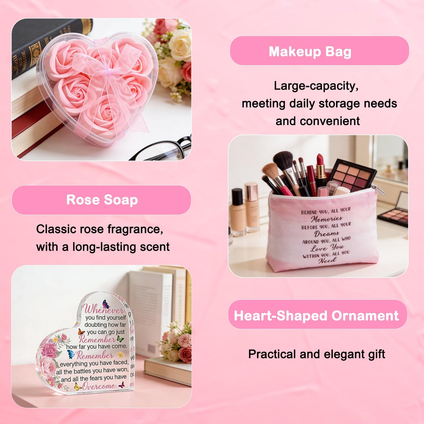 Graduation Gift for Her 2026, 8-in-1 Congratulations Gifts for Women with 20oz Insulated Tumbler, Rose-Scented Candle, Makeup Bag, High School/College Graduation Gifts for Daughter Sister Friend