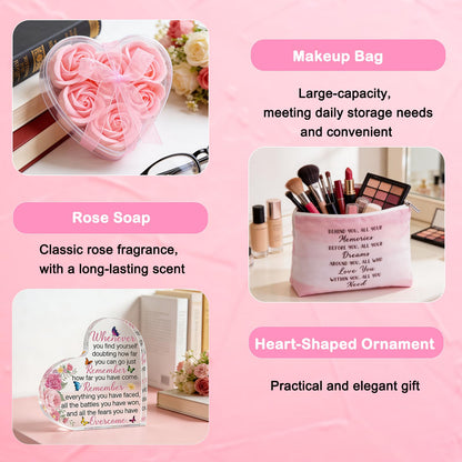 Graduation Gift for Her 2026, 8-in-1 Congratulations Gifts for Women with 20oz Insulated Tumbler, Rose-Scented Candle, Makeup Bag, High School/College Graduation Gifts for Daughter Sister Friend