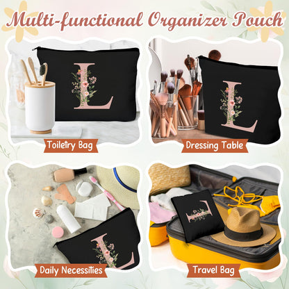 Talltalk 5 Pcs Personalized Women Gifts,Initial Tote Bag,Personalized Tote Bags,Graduation Gifts for Women