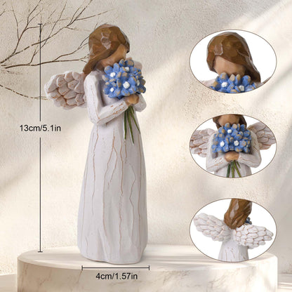 Forget Me Not Guardian Angel Figurines, Sympathy Gifts for Loss of Loved One, Miscarriage Gifts for Mothers, Sculpted Hand-Painted Statue for Home Decor Ornament