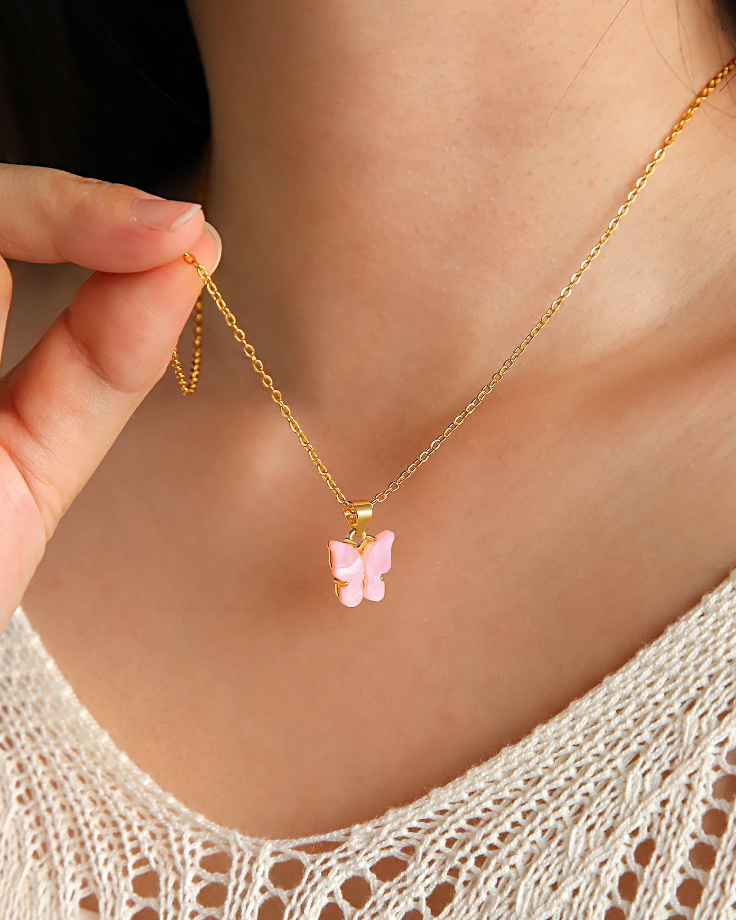 UNGENT THEM Happy 5th 6th 7th 8th 9th 10th 11th 12th Birthday Gifts, You Make The World A More Beautiful Place Butterfly Necklace Bday Presents