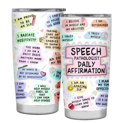 20oz Speech Pathologist Gifts Tumbler, Insulated Stainless Steel Travel Mug, SLP Gifts for Speech Language Pathologist