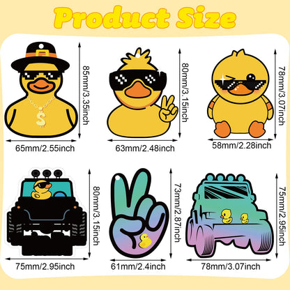 6 Pcs Funny Duck Air Freshener for Christmas Hanging Automotive Air Fresheners Hanging Cute Duck Car Fresheners for Birthday Christmas Festival Gift Supplies