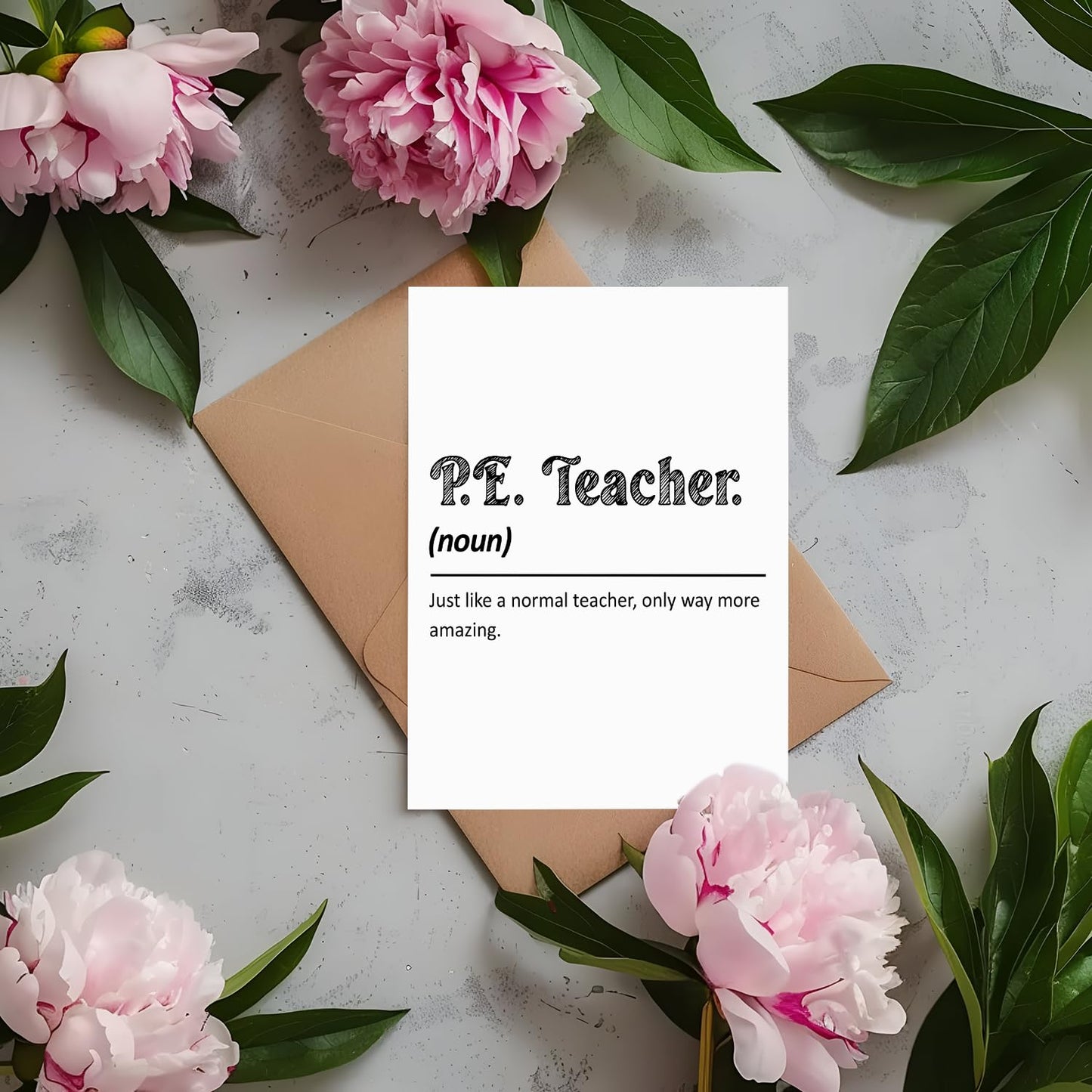 Pe Teacher Definition Card - Teachers Day - Appreciation Greeting Card - Thank You - Gift For Pe Teacher - Gift From Student - Funny