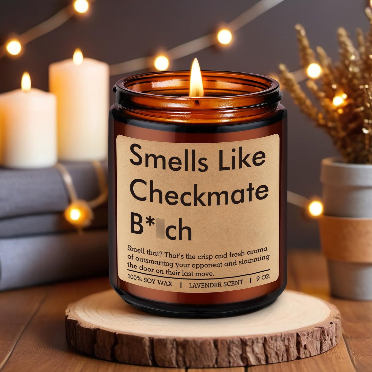 Fairy's Gift Smells Like Checkmate Candle, Chess Lovers Gifts, Chess Player Gifts for Men Him Women, Funny Mothers Day, Birthday Presents for Board Game Lover, Grandmaster, Boyfriend Husband Friend