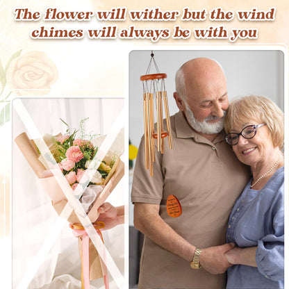 50th Anniverasry Wedding Gifts Wind Chimes, Anniversary Golden Gift for Couple, Wife, Husband, Romantic 50 Years Presents for Parents, Friends, Grandparents, Windchimes Decorations