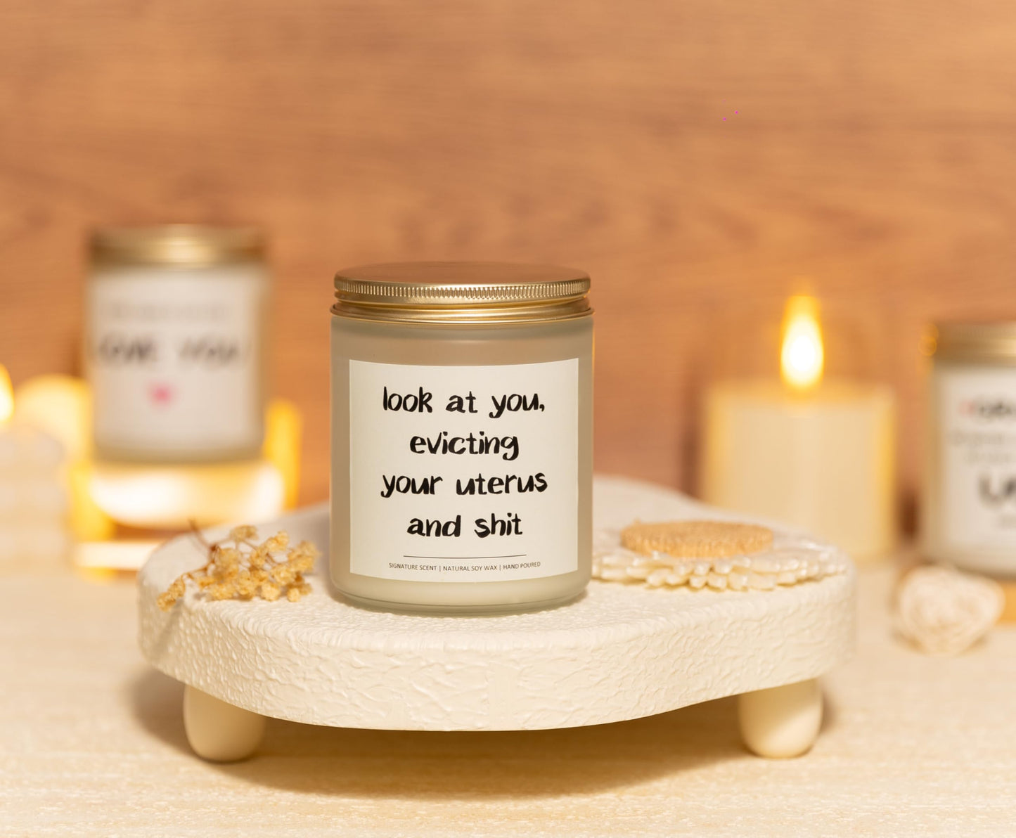 Lavender & Eucalyptus Soy Wax Candle, 7OZ - Hysterectomy Recovery Gifts, Hysterectomy Gifts, Get Well Soon Gift for Women, After Surgery Gift for Women, Look at You Evicting Your Uterus and Shi*t