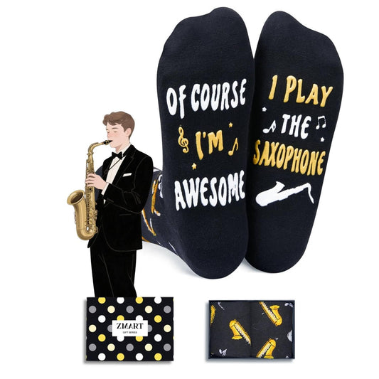Zmart Music Gifts for Music Lover - Piano Guitar Saxophone Drum Socks for Player Musician