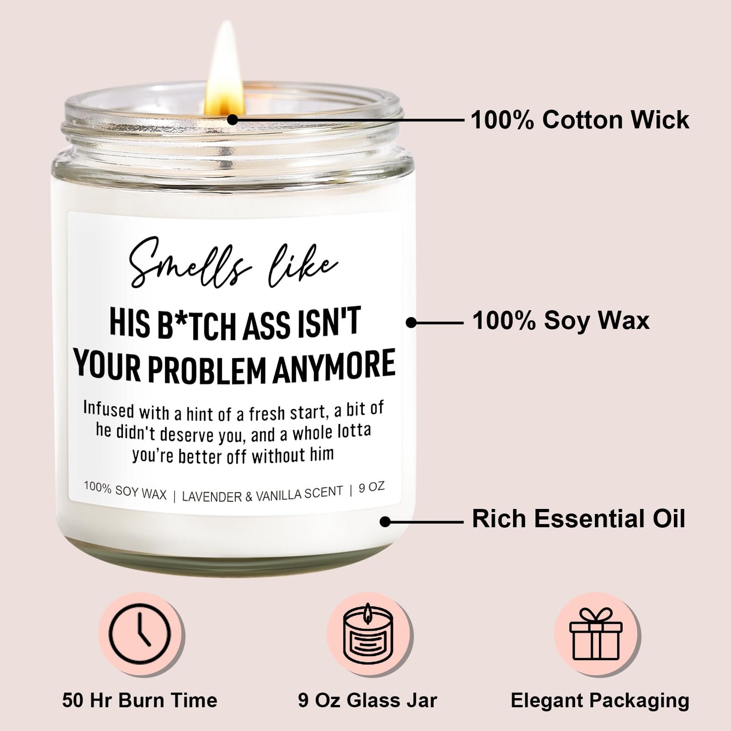 Younift Funny Scented Candles, Divorce Gifts for Women, Divorce Party Decorations - Cheer up, Breakup Gifts for Women, Newly Divorced Woman, Her - Break up, Ex Boyfriend Presents - 9 oz