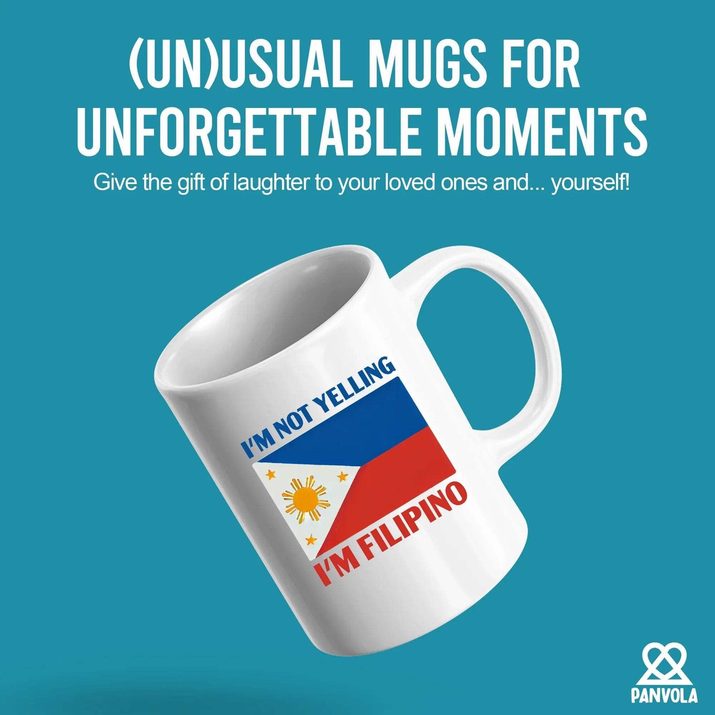 Panvola I'm Not Yelling I'm Filipino Philippines Gifts For Men Women Filipino Friends Family Immigrants New Citizen Funny Coffee Ceramic Mug 11 oz White