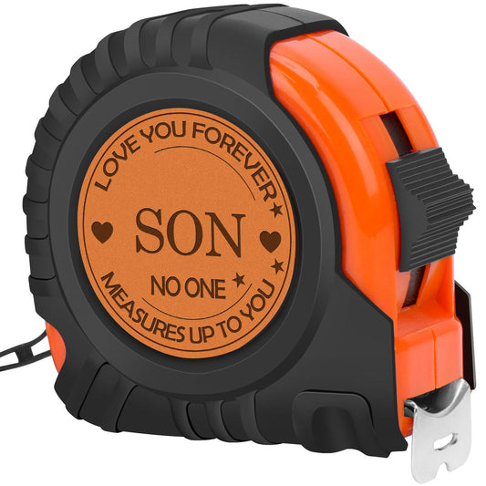 Gifts for Son, Stocking Stuffers for Men, Tool Gifts for Men Genuine Leather Engraved 25 FT Tape Measure, Christmas Gifts for Son from Mom