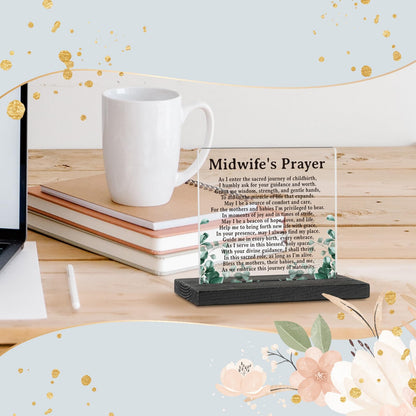 Midwife Gifts for Women, Midwife Appreciation Gifts, Midwife Thank You Gift, Midwife Retirement Christmas Birthday Gifts for Women, Midwife Plaque Desk Decorative Signs GXX13