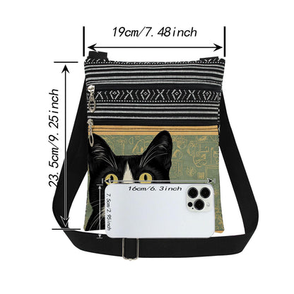 Tuxedo Cat Crossbody Bag Adjustable Shoulder Strap Messenger Bag for Cat Lover Adults Birthday Gift for Sister Friend Women Holiday Present