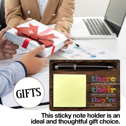 English Teacher Gifts for Women Men, Funny Gifts for English Teacher Grammar Teachers Sticky Note Holder Classroom Office Decor