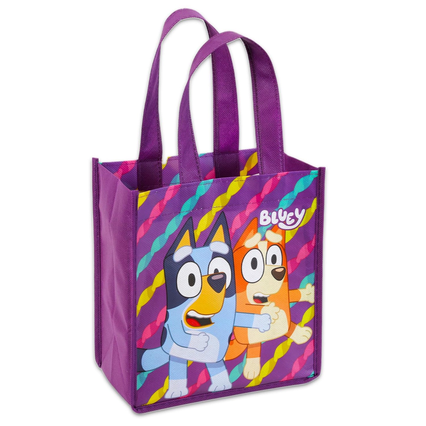 Bluey Party Favor Bag Set - 12 Reusable Totes, Stickers and More | Bluey Birthday Party Supplies for Kids
