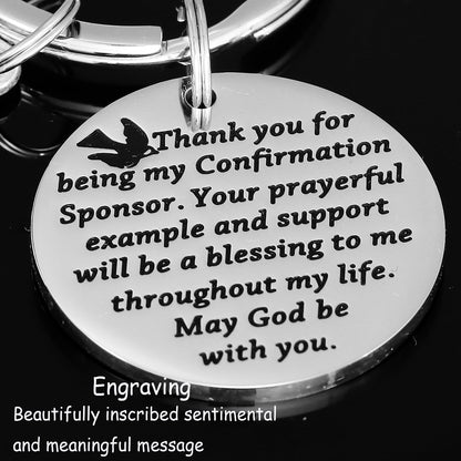 Kivosliviz Confirmation Sponsor Gifts Keychain Sponser Gift Appreciation Key Chain Thank You for Being My Confirmation Sponsors Keychain