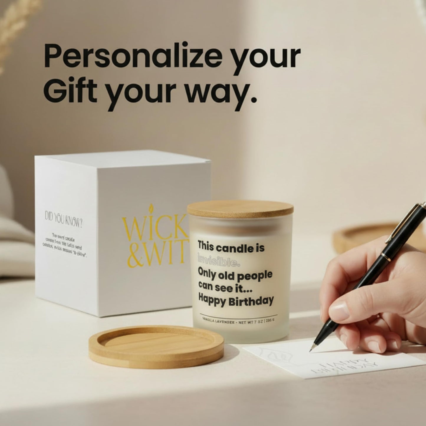 Funny Birthday Gifts for Women and Men, Sarcastic Gift for Friend Sister BFF Coworker Vanilla Lavender Soy Back and Body Hurts Candle Ready to Gift Box by Wick and Wit
