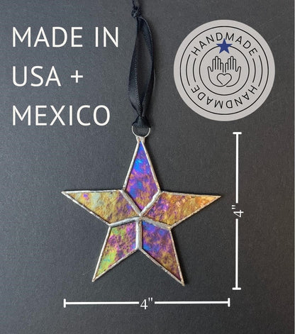 Handmade Iridescent Stained Glass Star with Heartfelt Congratulation Message (Congrats) - Graduation Gift/New Job Congrats/New Chapter Gift/Best Wishes for New Beginnings (Congrats)