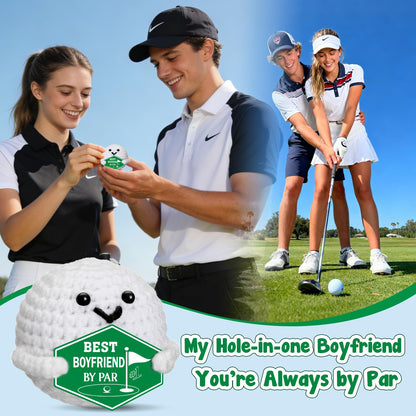 Gifts for Boyfriend Fathers Day - Funny Father's Day Birthday Anniversary Christmas Crochet Golf Ball Accessories for Boyfriend Bf Him Man Fiance Long Distance Graduation Sweetest Gift