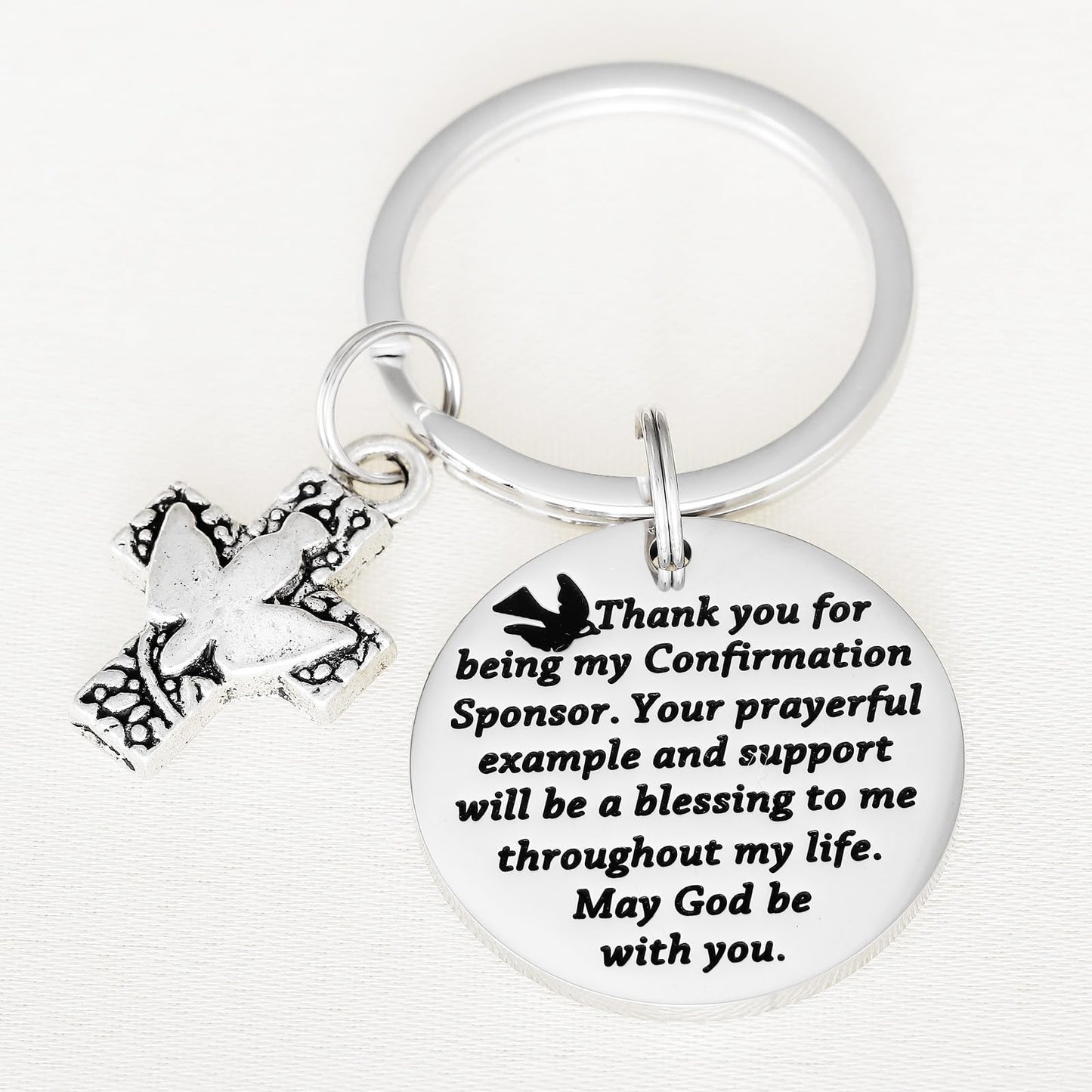 Kivosliviz Confirmation Sponsor Gifts Keychain Sponser Gift Appreciation Key Chain Thank You for Being My Confirmation Sponsors Keychain