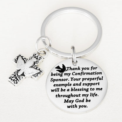 Kivosliviz Confirmation Sponsor Gifts Keychain Sponser Gift Appreciation Key Chain Thank You for Being My Confirmation Sponsors Keychain