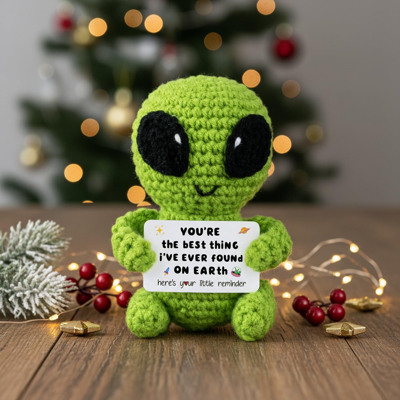 Gifts for Him Her Men Boyfriend Girlfriend Handmade Positive Crochet Alien Valentine's Day Anniversary Birthday Funny Romantic Gifts My Love Men Women Husband Wife Gift
