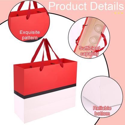 SAVITA Cartoon Gift Bag Set, Red White Cartoon Themed Favor Goodie Bag with Envelope Tracing Papers Greeting Card for Birthday Party Decor Supplies