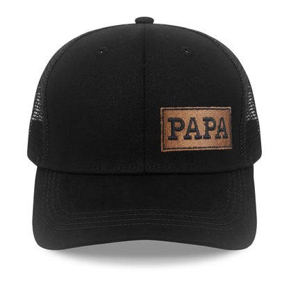 Papa Gifts, Papa Hats for Men Fathers Day Embroidered Letters Adjustable Baseball Cap Black
