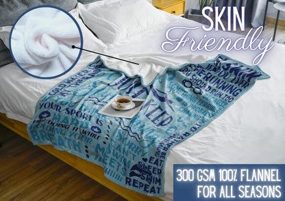 Huglanket Swimming Swimmer Gifts Blanket Throw - Gift for Women, Men, Teen Girls, Teammate, Coach - Just Keep, 50" x 65"