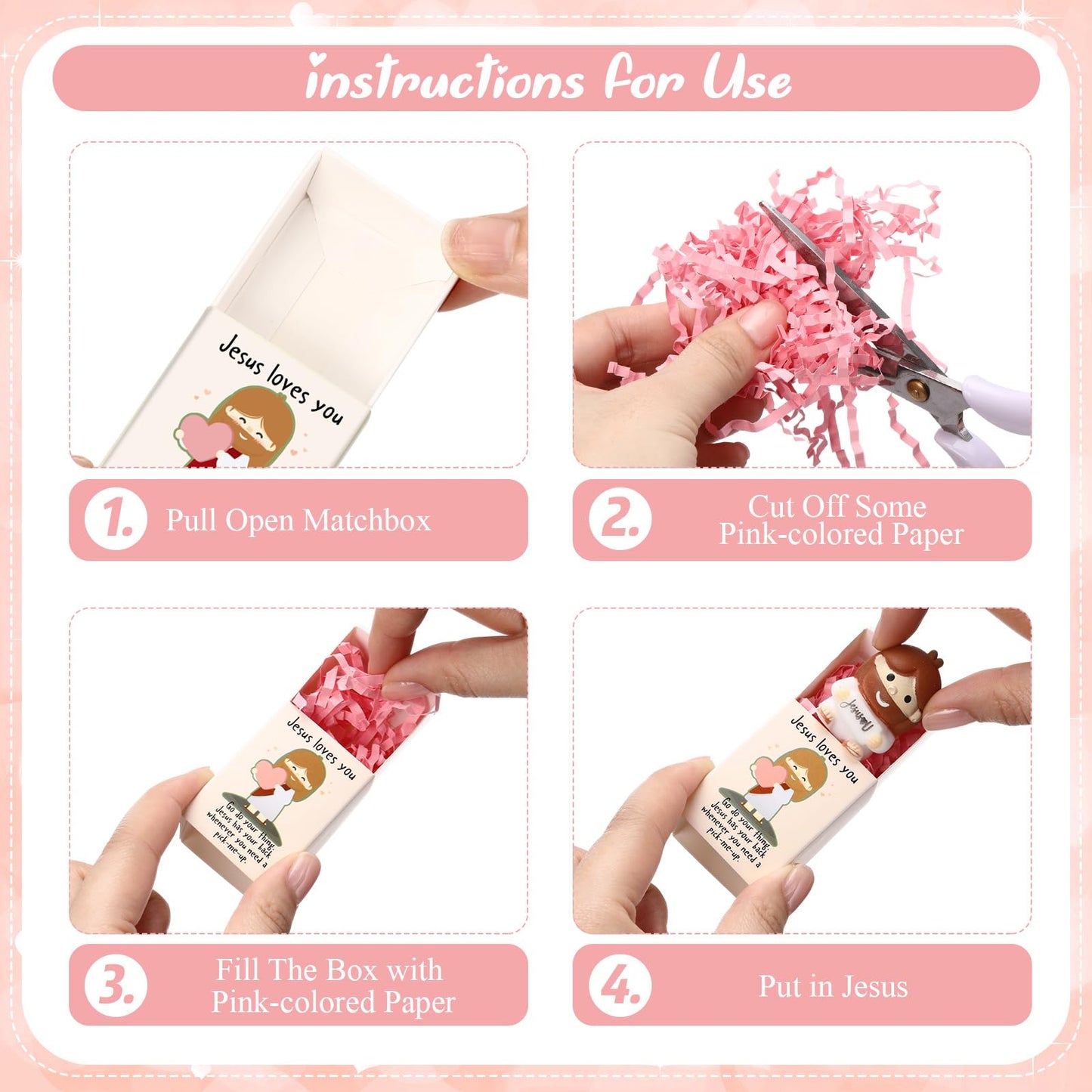 Wettarn 30 Sets Jesus Loves You Gifts Jesus Figures Stress Balls with Support Boxes for Christian Religious Church Stuffers Faith Desk Decor Christmas Valentines Day Party Favors